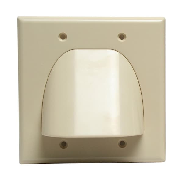 Quest Technology International Bulk Cable Wall Plate - Almond, Dual-Gang VHT-8202 - main